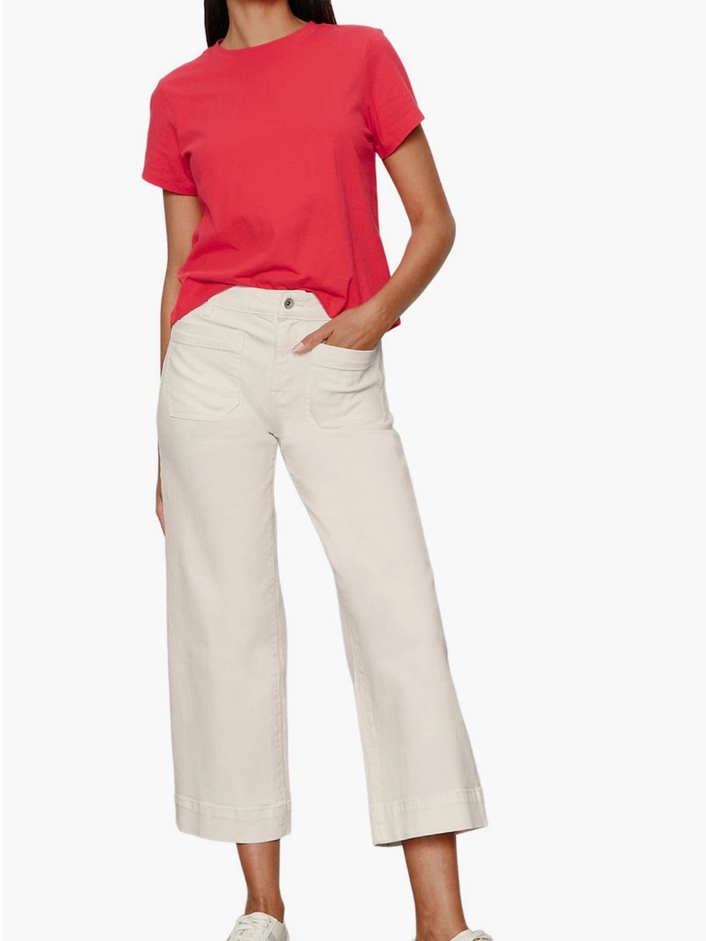 Sanctuary Cream Cropped Wide-Leg Trousers - Picture 4 of 8